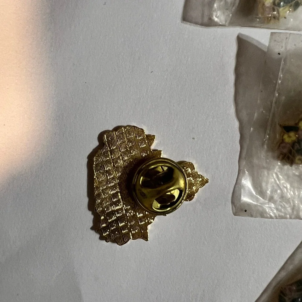 4 Small Allentown PA WBA Pins Green Gold Floral Bowling Souvenir Accessory